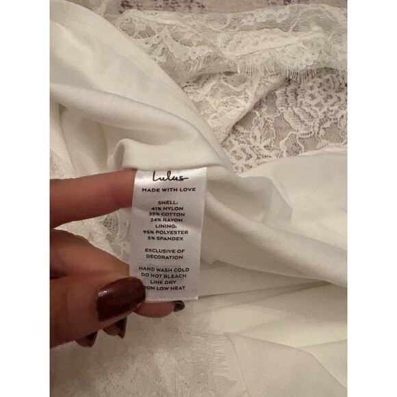 Lulus Beloved Promise White Lace Off-the-Shoulder Mermaid Maxi Dress Size Large - Picture 9 of 9